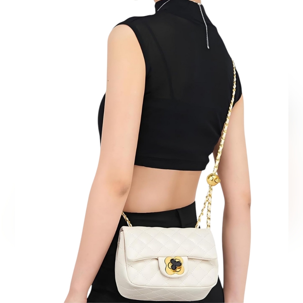 Off White Quilted Chain Bag Shoulder/Crossbody NWOT